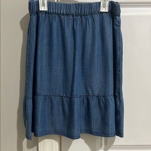 LOFT Blue Skater Skirt Tiered Casual